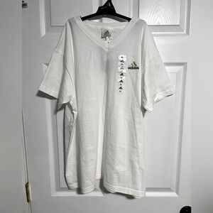 Adidas White V-Neck T-Shirt XL